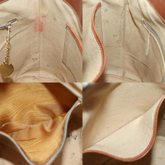 CELINE Macadam Canvas Shoulder Bag Pvc Leather Brown Gold - Picture 12 of 13